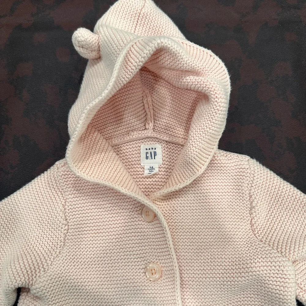 GAP‎ Baby Pink Knit Hoodie 3-6 months